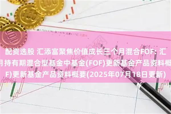 配资选股 汇添富聚焦价值成长三个月混合FOF: 汇添富聚焦价值成长三个月持有期混合型基金中基金(FOF)更新基金产品资料概要(2025年07月18日更新)